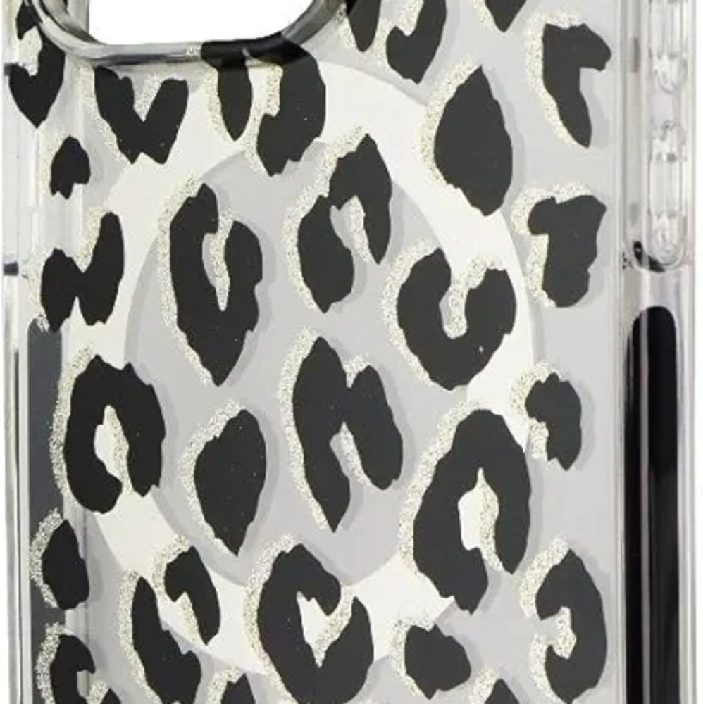 Kate Spade Black and Gray Leopard Print Phone Case